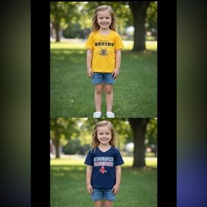 002 COMBO:  NHL /MLB Official shirts size XS 4/5